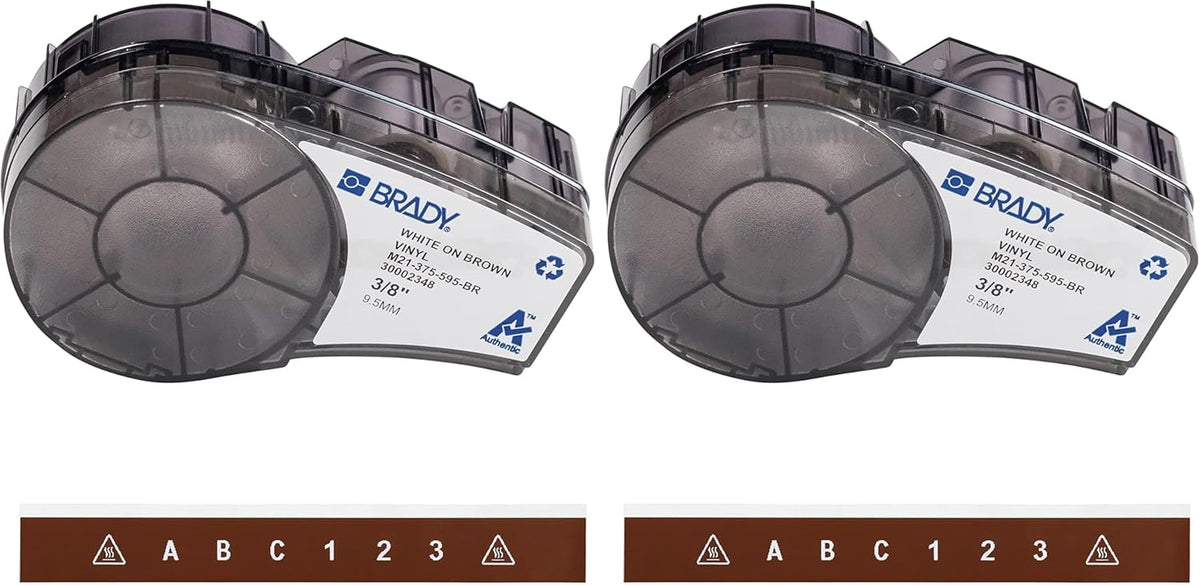 Brady Authentic (M21-500-595-WT) All-Weather Vinyl Label for Indoor/Outdoor ID, Lab and Equipment Labeling, Black on White- For M210, M210-LAB, M211, BMP21-PLUS and BMP21-LAB Printers, .5" W 21' L