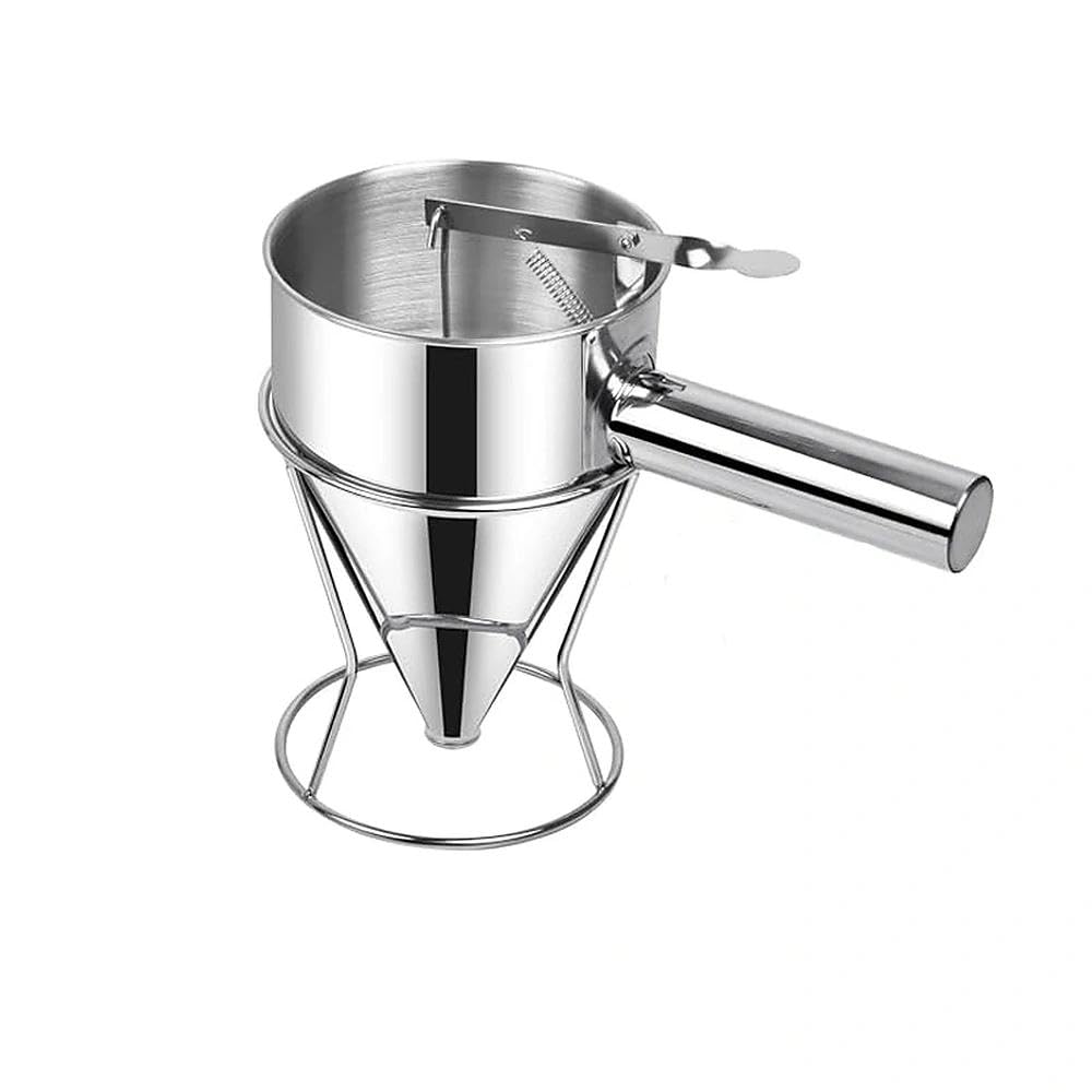 40 OZ Multi-Functional Pancake Batter Dispenser, Multi-Caliber Stainless Steel Funnel Cake Dispenser with Stand Great for Pancakes,Cupcakes,Chocolate Balls and Baked Goods (1200ml)