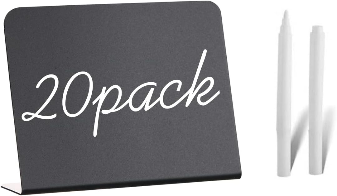 12 Pack 4"x3"Mini Chalkboard Signs for Chalk Sign for Food - Party - Buffet - Table Sign Chalkboard - Wedding - Bakery - Small