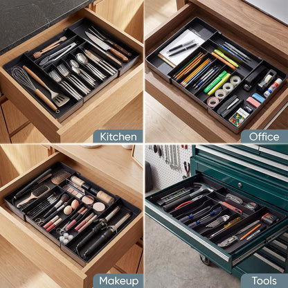 Silverware Drawer Organizer, 9 Slots Expandable Kitchen Drawer Organizer