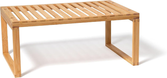 Bamboo Kitchen Cabinet Shelf for Organizing a Pantry, Countertop, or Bathroom, 15 5/8" x 10" x 6 1/4"