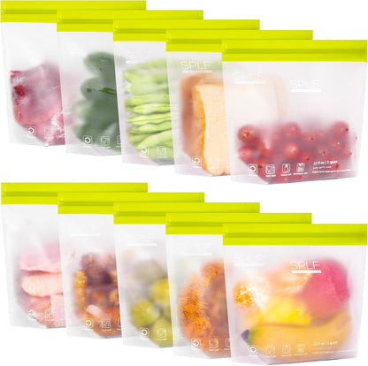 Stand-Up Reusable Quart Freezer Bags Dishwasher Safe