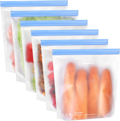 Stand-Up Reusable Quart Freezer Bags Dishwasher Safe