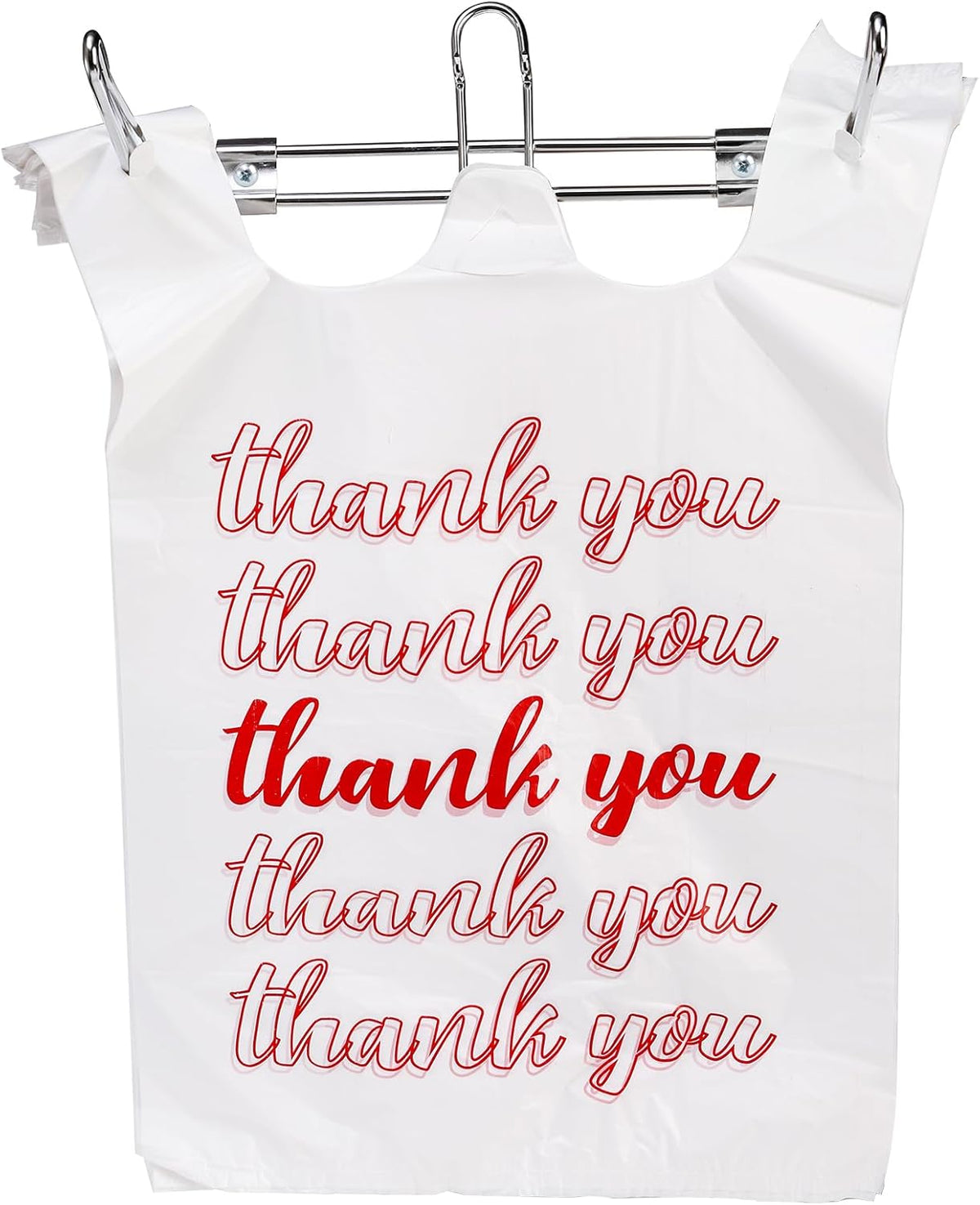 Lawei 2 Pack T-Shirt Bag Rack, Wall Mount Iron T-Shirt Bags Holder for Plastic Bags, Hanging Bag Holder/Dispenser for Grocery Store, Restaurant, Farmers Market, Retail Store and Business, 6 Inch Arms