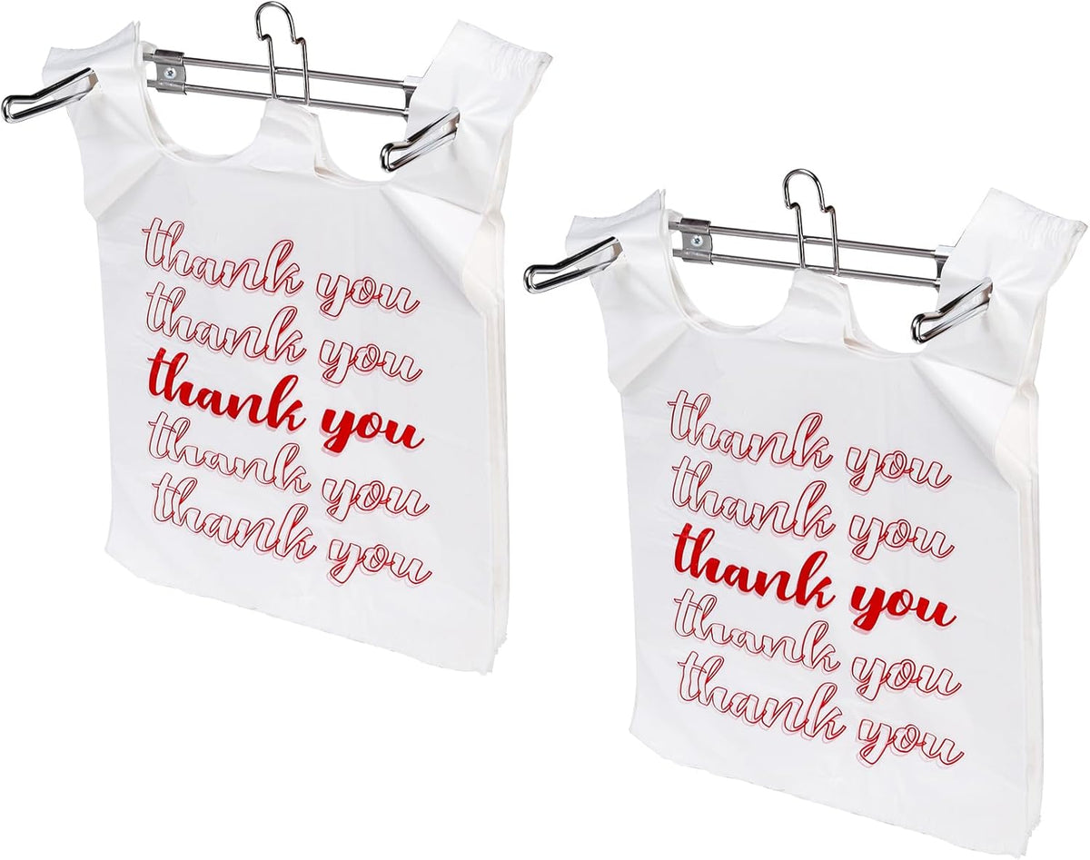 Lawei 2 Pack T-Shirt Bag Rack, Wall Mount Iron T-Shirt Bags Holder for Plastic Bags, Hanging Bag Holder/Dispenser for Grocery Store, Restaurant, Farmers Market, Retail Store and Business, 6 Inch Arms