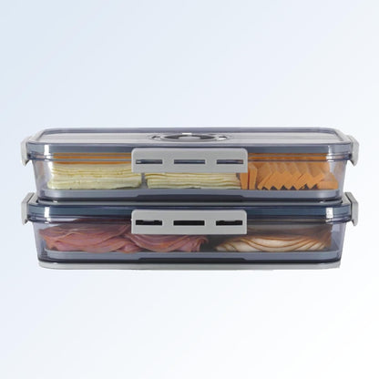 Airtight Deli Meat Container, Deli Meat Storage Box for Fridge Cold Cuts | Sealed leak-proof lid, built-in drip tray, keeps sliced meat fresh inside refrigerator