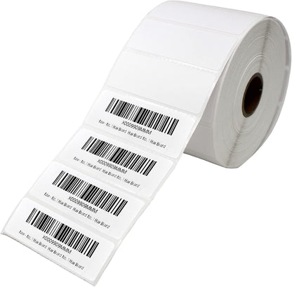 2 5/8" X 1” Direct Thermal Labels 2000 Per Roll Perforated