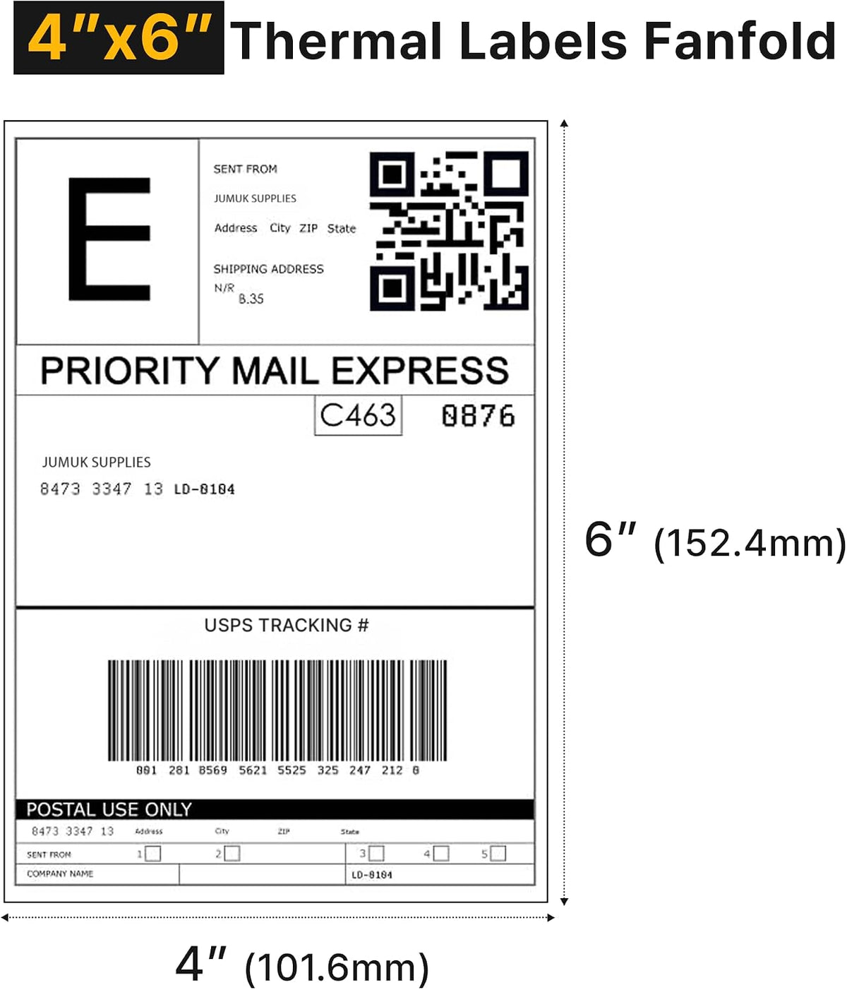 2 5/8" X 1” Direct Thermal Labels 2000 Per Roll Perforated