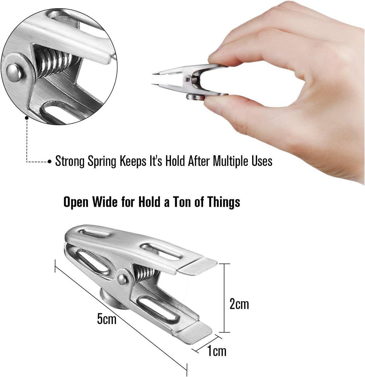 Magnetic Chip Bag Clips for Fridge, 8 Pack Heavy Duty Fridge Magnet with Strong Neodymium, Food Storage & Office Photo Calendar Holders