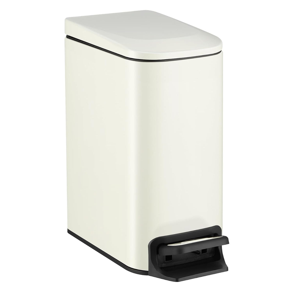 Small Bathroom Trash Can with Lid Soft Close, 1.6 Gal, Matte Black