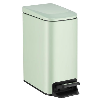 Small Bathroom Trash Can with Lid Soft Close, 1.6 Gal, Matte Black
