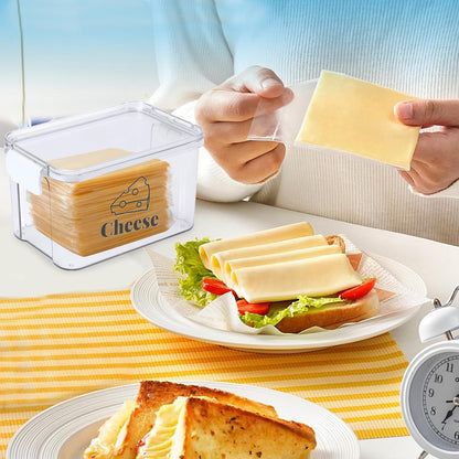 Cheese Container for Refrigerator,Airtight Creamer Deli Meat Container with and Lid Cream Sliced Cheese Saver for Fridge Keeper Cream Block Shredded Cheeses Storage Box Keeper Big