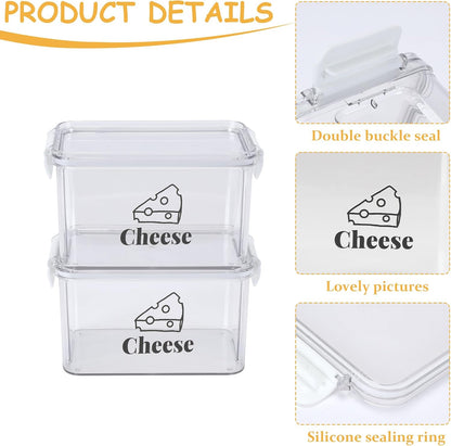 Cheese Container for Refrigerator,Airtight Creamer Deli Meat Container with and Lid Cream Sliced Cheese Saver for Fridge Keeper Cream Block Shredded Cheeses Storage Box Keeper Big