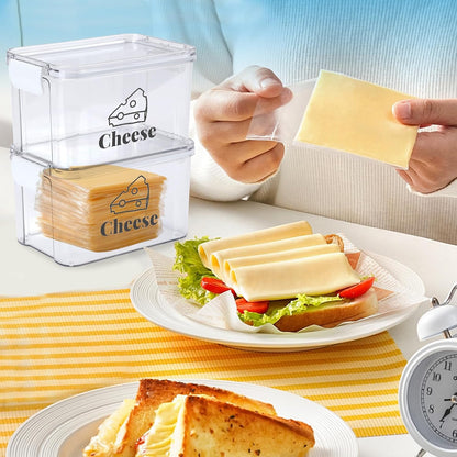 Cheese Container for Refrigerator,Airtight Creamer Deli Meat Container with and Lid Cream Sliced Cheese Saver for Fridge Keeper Cream Block Shredded Cheeses Storage Box Keeper Big