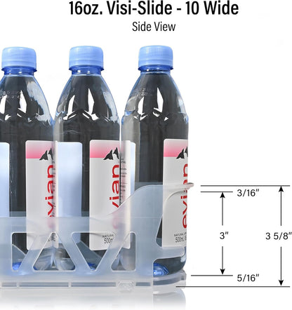 Visi-Slide Fridge Drink Organizer, Soda Can Organizer, Gravity Fed Glide for Angled Shelves for Coolers, Commercial Refrigerators, and Cold Vaults (2-Pack)