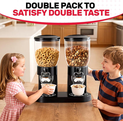 Triple Cereal Dispenser, 3 Pack 2L Large Cereal Containers Storage | Airtight, Rotating Plastic Cereal Dispenser for Countertop, Pantry Organizer for Cereal, Rice, Grains, Candy, Coffee Beans