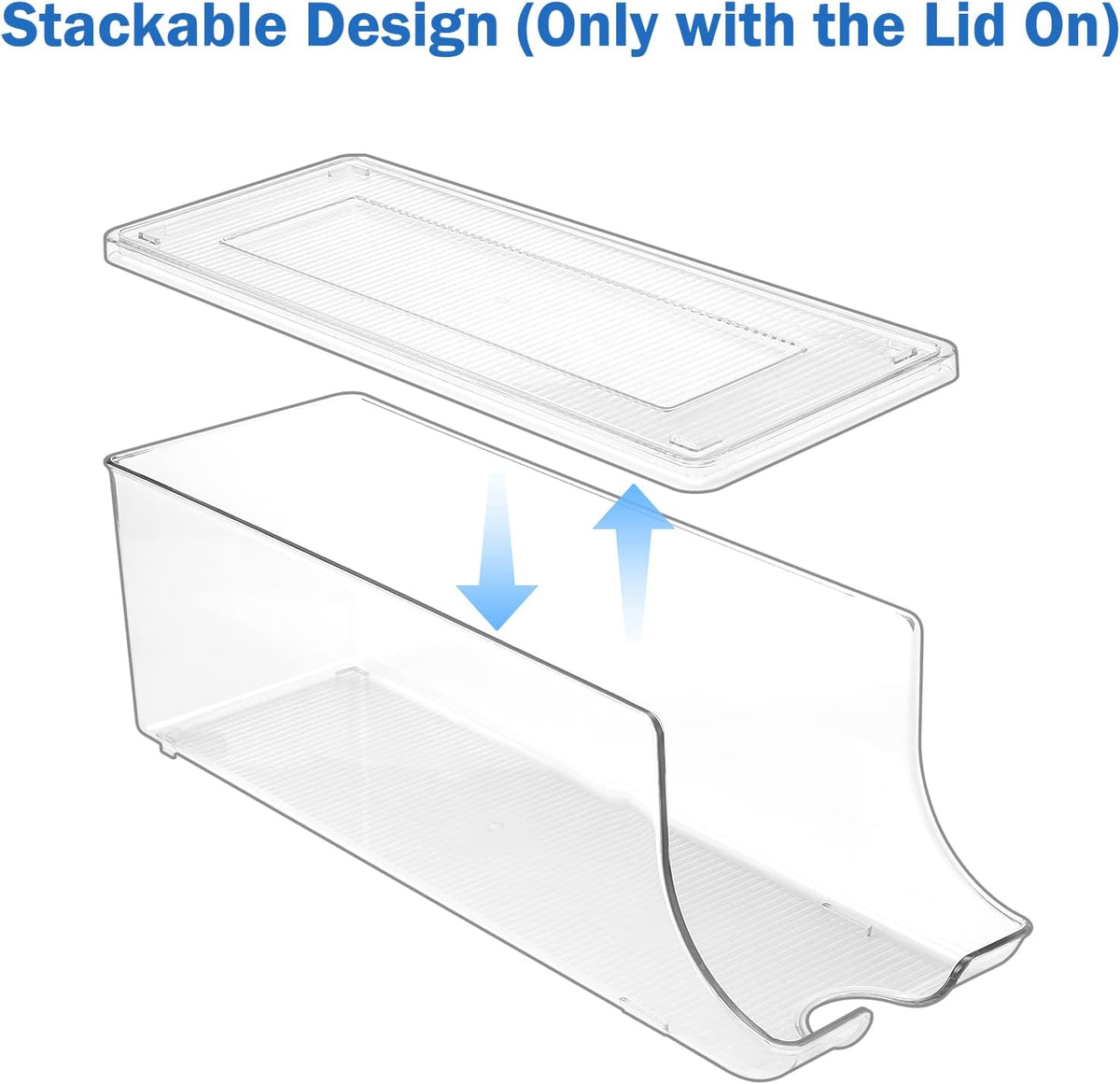 2 Pack Soda Can Organizer Dispenser for Refrigerator Fridge | Plastic Canned Food Pop Beverage Container Storage Bin with Lid for Freezer Rack Pantry Cabinet Cupboard Kitchen -Standard