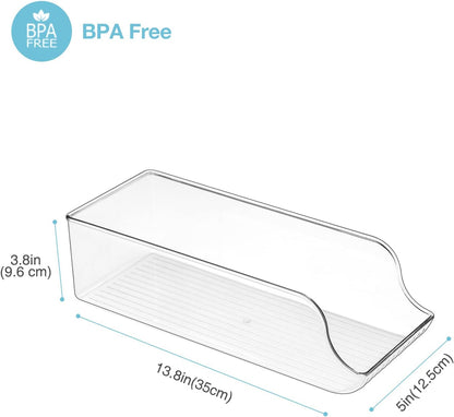 2 Pack Soda Can Organizer Dispenser for Refrigerator Fridge | Plastic Canned Food Pop Beverage Container Storage Bin with Lid for Freezer Rack Pantry Cabinet Cupboard Kitchen -Standard