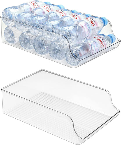 2 Pack Soda Can Organizer Dispenser for Refrigerator Fridge | Plastic Canned Food Pop Beverage Container Storage Bin with Lid for Freezer Rack Pantry Cabinet Cupboard Kitchen -Standard