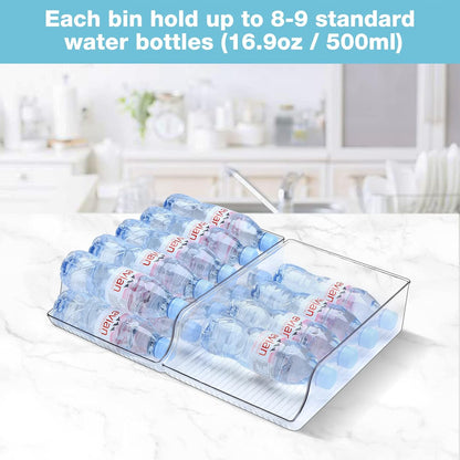2 Pack Soda Can Organizer Dispenser for Refrigerator Fridge | Plastic Canned Food Pop Beverage Container Storage Bin with Lid for Freezer Rack Pantry Cabinet Cupboard Kitchen -Standard