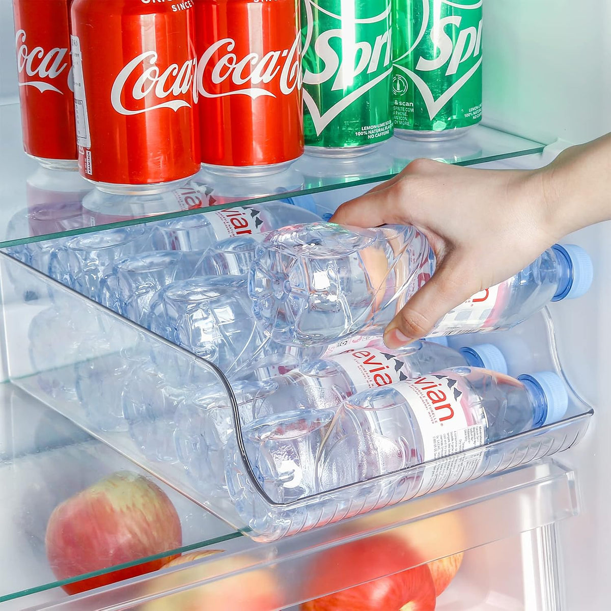 2 Pack Soda Can Organizer Dispenser for Refrigerator Fridge | Plastic Canned Food Pop Beverage Container Storage Bin with Lid for Freezer Rack Pantry Cabinet Cupboard Kitchen -Standard