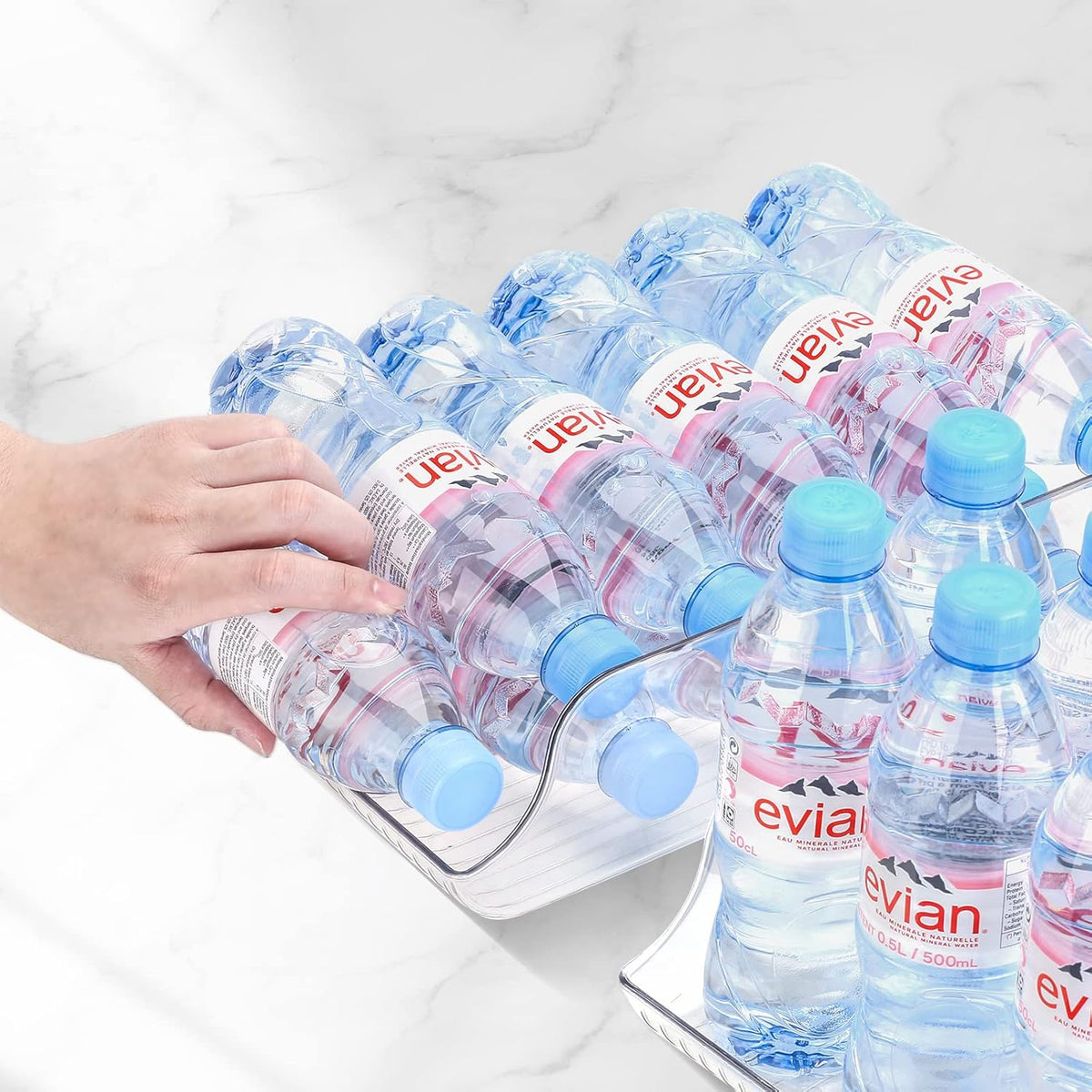 2 Pack Soda Can Organizer Dispenser for Refrigerator Fridge | Plastic Canned Food Pop Beverage Container Storage Bin with Lid for Freezer Rack Pantry Cabinet Cupboard Kitchen -Standard