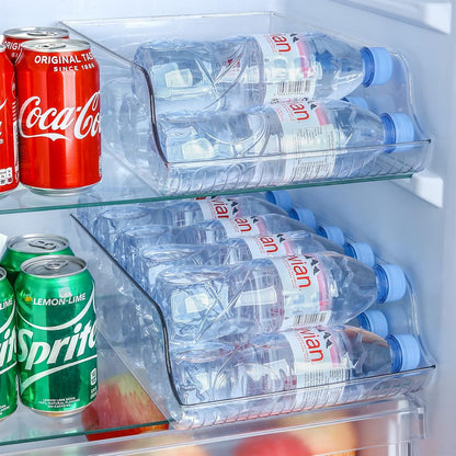 2 Pack Soda Can Organizer Dispenser for Refrigerator Fridge | Plastic Canned Food Pop Beverage Container Storage Bin with Lid for Freezer Rack Pantry Cabinet Cupboard Kitchen -Standard
