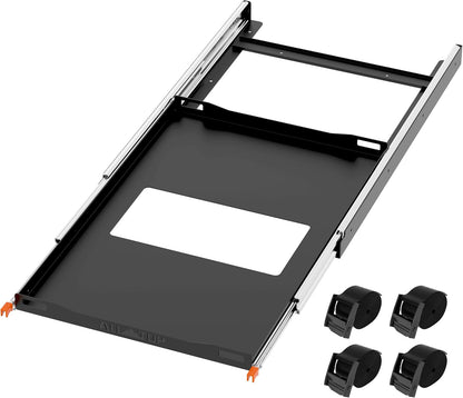 ALL-TOP Fridge Slide with Chopping Board, Inner 29.3 x 18.7in, Vehicle Refrigerator Slider with 4 Buckle Straps, Max 287 LBS, 3rd Gen