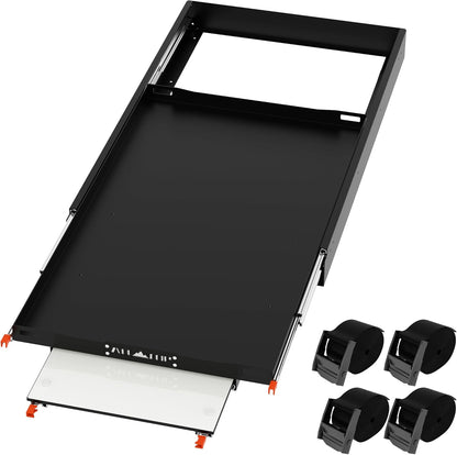 ALL-TOP Fridge Slide with Chopping Board, Inner 29.3 x 18.7in, Vehicle Refrigerator Slider with 4 Buckle Straps, Max 287 LBS, 3rd Gen