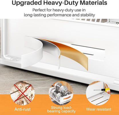 Pull out Cabinet Organizer,Heavy Duty Slide out Pantry Shelves Drawer Storage with Adhesive Nano Film,Sliding Mesh Cabinet Basket with Handle for Kitchen, Bathroom, Home, 11.8W" X 15.7"D X 6.2"H,White