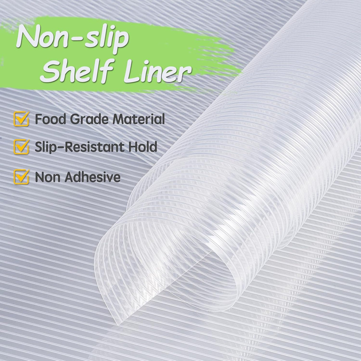 Waterproof Shelf Cabinet and Drawer Liner, 12IN x 20FT, Clear