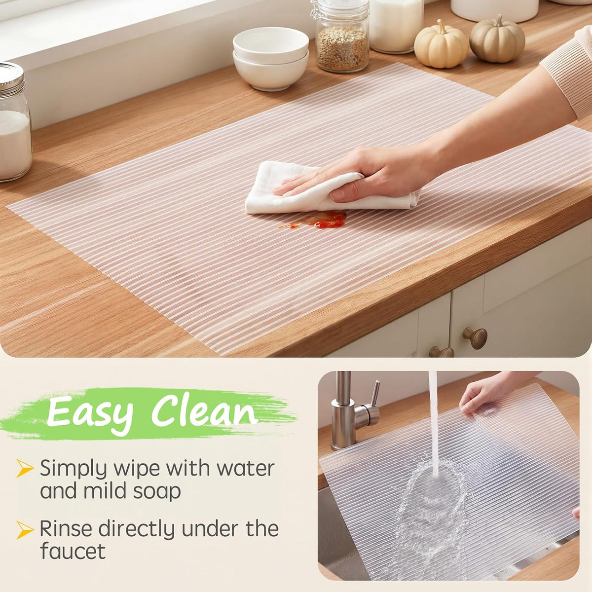 Waterproof Shelf Cabinet and Drawer Liner, 12IN x 20FT, Clear