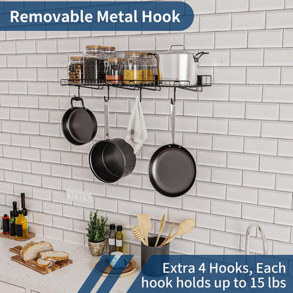 4 Pack Garage Wall Shelf, Wall Mounted Storage Shelves, Heavy Duty Metal Shelves for Room Wall, Loads 160 LBS Floating Shelves Mesh Storage Rack for Garage, Office, Basement,Wall Cabinet and Kitchen