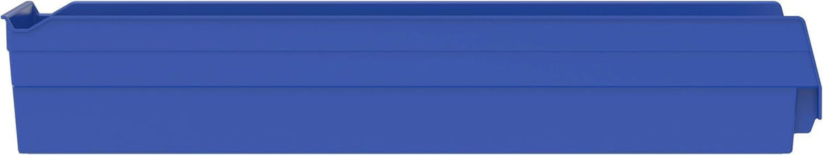 Akro-Mils 30164 Plastic Shelf Bins, Heavy Duty Storage Bins for Garage, Closet, and Drawer Organization, 24-Inch x 6-1/2-Inch x 4-Inch, Clear, 6-Pack
