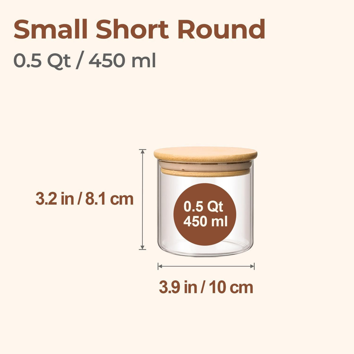 Glass Storage Containers with Lids, Set of 6 Jars (0.6Qt/1Qt/1.5Qt) | Glass Pantry Storage Containers, Pantry Organization, BPA Free, Kitchen Canisters, Dry Food Flour Cereal Sugar Tea Coffee