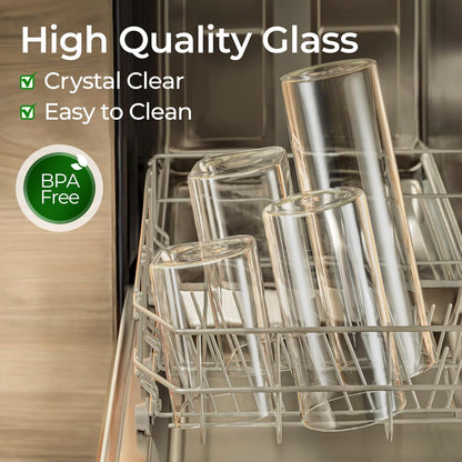 Glass Storage Containers with Lids, Set of 6 Jars (0.6Qt/1Qt/1.5Qt) | Glass Pantry Storage Containers, Pantry Organization, BPA Free, Kitchen Canisters, Dry Food Flour Cereal Sugar Tea Coffee