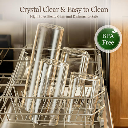 Glass Storage Containers with Lids, Set of 6 Jars (0.6Qt/1Qt/1.5Qt) | Glass Pantry Storage Containers, Pantry Organization, BPA Free, Kitchen Canisters, Dry Food Flour Cereal Sugar Tea Coffee