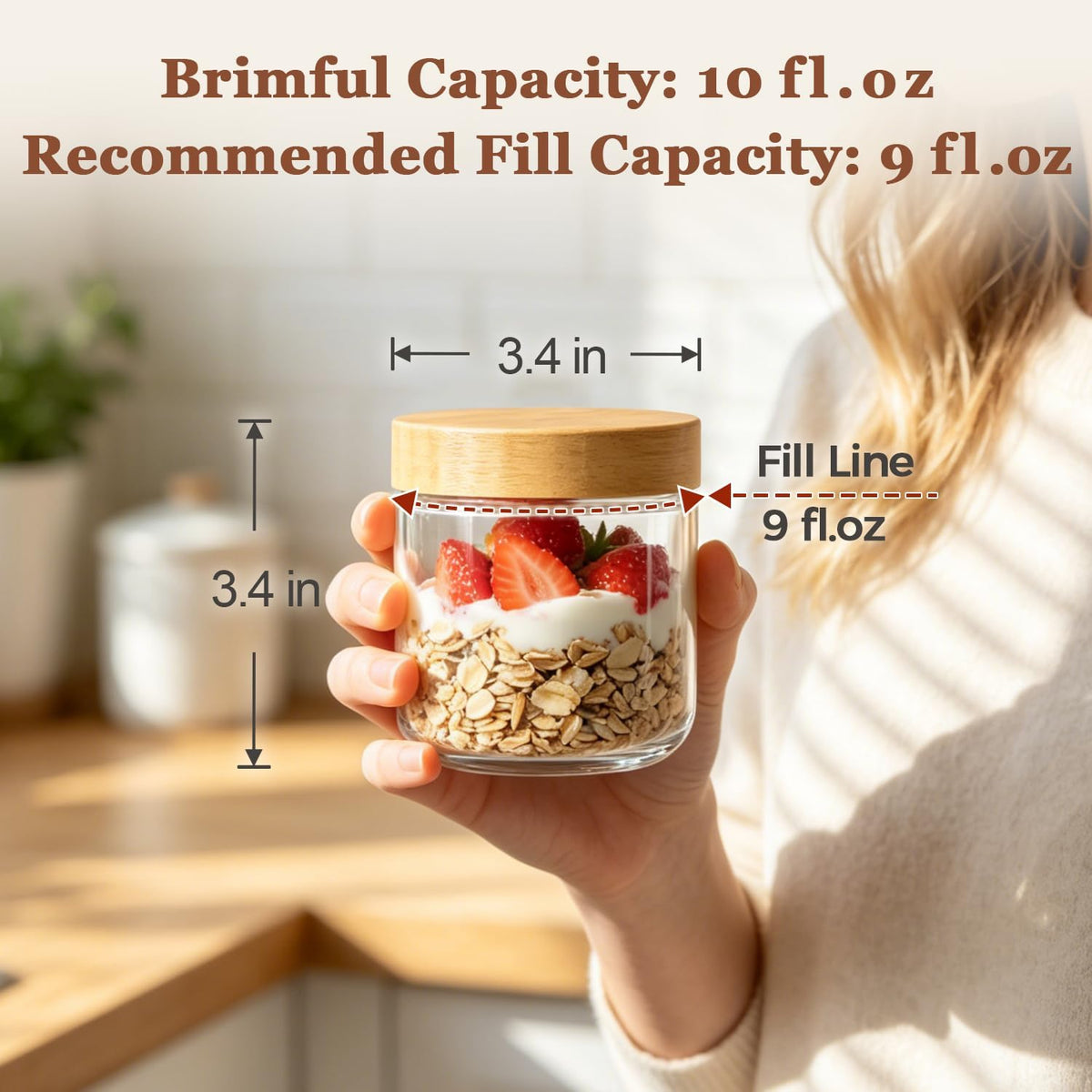Glass Storage Containers with Lids, Set of 6 Jars (0.6Qt/1Qt/1.5Qt) | Glass Pantry Storage Containers, Pantry Organization, BPA Free, Kitchen Canisters, Dry Food Flour Cereal Sugar Tea Coffee