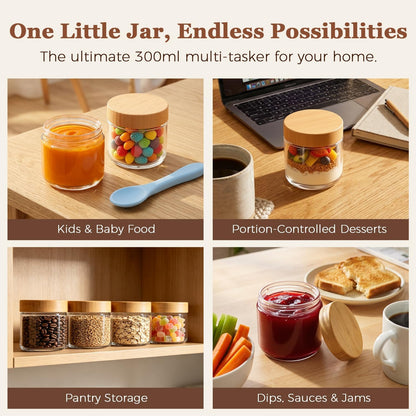 Glass Storage Containers with Lids, Set of 6 Jars (0.6Qt/1Qt/1.5Qt) | Glass Pantry Storage Containers, Pantry Organization, BPA Free, Kitchen Canisters, Dry Food Flour Cereal Sugar Tea Coffee
