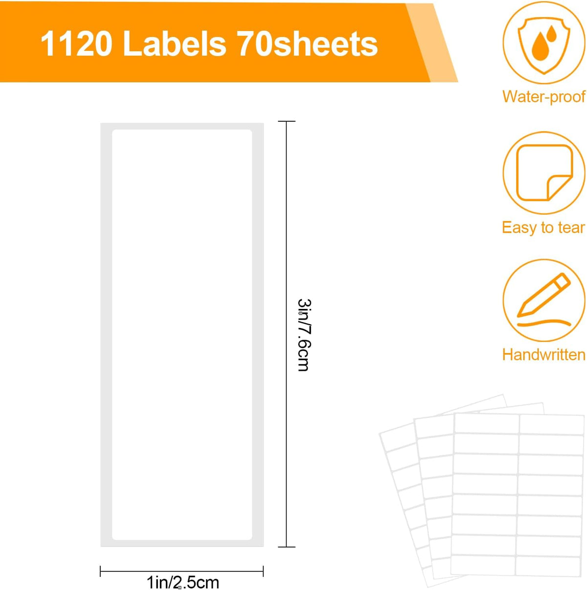 1120 PCS Removable Freezer Labels for Organizing, 1”x3” Frozen Food Labels Stickers, Tear-Resistant No Residue Blank Sticker Labels to Write On, Removable Labels for Food Containers