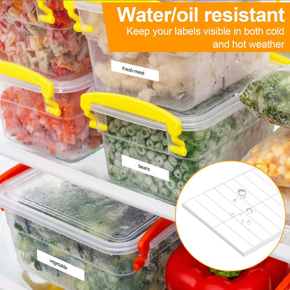 1120 PCS Removable Freezer Labels for Organizing, 1”x3” Frozen Food Labels Stickers, Tear-Resistant No Residue Blank Sticker Labels to Write On, Removable Labels for Food Containers