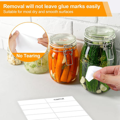 1120 PCS Removable Freezer Labels for Organizing, 1”x3” Frozen Food Labels Stickers, Tear-Resistant No Residue Blank Sticker Labels to Write On, Removable Labels for Food Containers