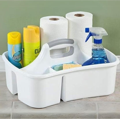 Extra Large 5 Gallon Divided Cleaning Caddy Organizer with Handle | Cleaning Supplies for Housekeeping, Shower Caddy Portable, Shower Caddy Dorm - Cleaning Supplies Organizer 17.7 x 13.2 x 7.7