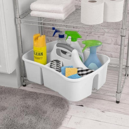 Extra Large 5 Gallon Divided Cleaning Caddy Organizer with Handle | Cleaning Supplies for Housekeeping, Shower Caddy Portable, Shower Caddy Dorm - Cleaning Supplies Organizer 17.7 x 13.2 x 7.7