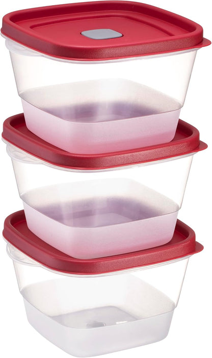 16-Piece BPA-Free Plastic Food Storage Set, Red Vented Lids - Microwave, Dishwasher Safe: Perfect for Meal Prep, Leftovers, and Kitchen Organization
