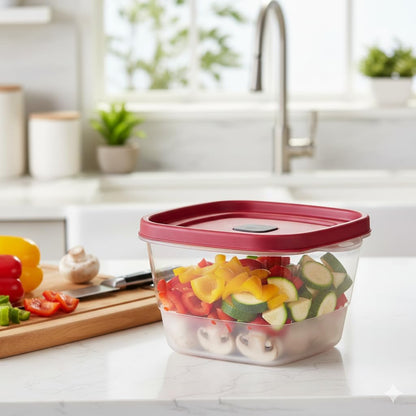 16-Piece BPA-Free Plastic Food Storage Set, Red Vented Lids - Microwave, Dishwasher Safe: Perfect for Meal Prep, Leftovers, and Kitchen Organization