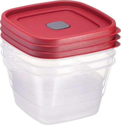 16-Piece BPA-Free Plastic Food Storage Set, Red Vented Lids - Microwave, Dishwasher Safe: Perfect for Meal Prep, Leftovers, and Kitchen Organization