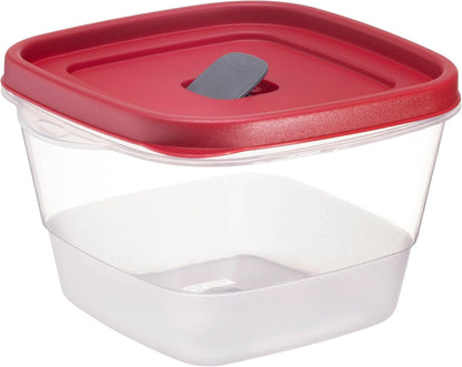 16-Piece BPA-Free Plastic Food Storage Set, Red Vented Lids - Microwave, Dishwasher Safe: Perfect for Meal Prep, Leftovers, and Kitchen Organization