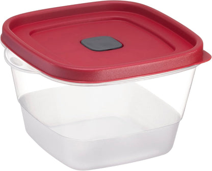 16-Piece BPA-Free Plastic Food Storage Set, Red Vented Lids - Microwave, Dishwasher Safe: Perfect for Meal Prep, Leftovers, and Kitchen Organization