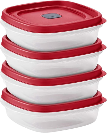 16-Piece BPA-Free Plastic Food Storage Set, Red Vented Lids - Microwave, Dishwasher Safe: Perfect for Meal Prep, Leftovers, and Kitchen Organization
